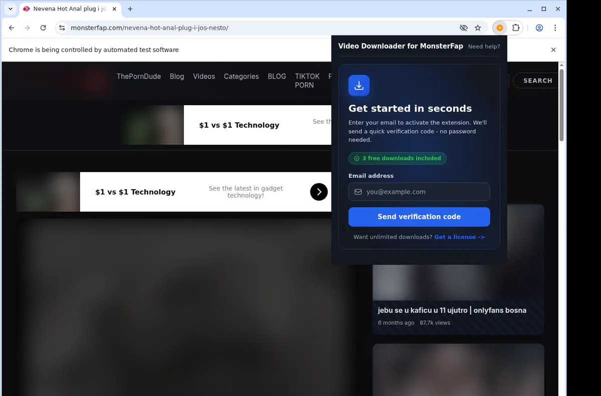 Monsterfap Video Downloader browser extension screenshot 5